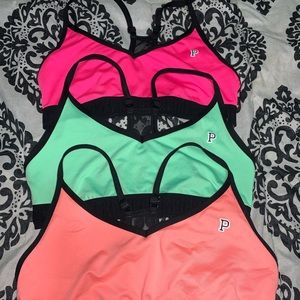 Pink sports bras
